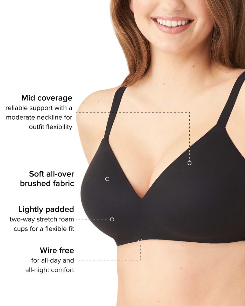 Wacoal Women's How Perfect Wire Free Bra, Black, 34D - Image 2